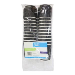 Savers Select Rippled Cups with Lid 8oz Black 20s/20