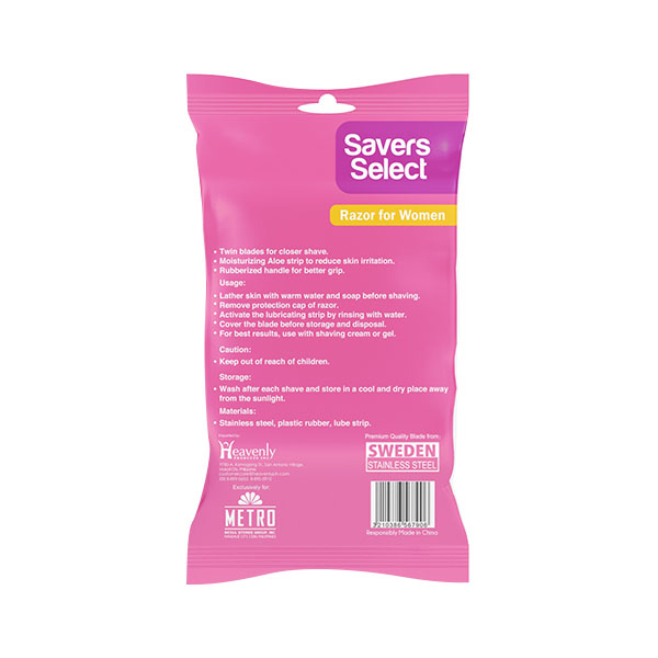 Savers Select Fixed Head Twin Blade Disposable Razor 5+1 Value Pack For Women - Image 2