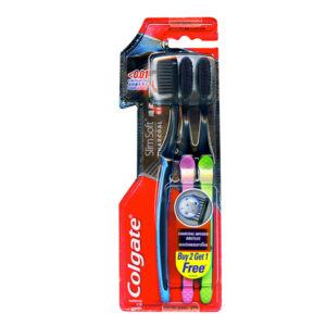 Colgate Slim Soft Charcoal Toothbrush 2+1