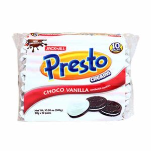Jack 'N Jill Presto Creams Choco Vanilla Sandwich Cookies 10pcs x 30g