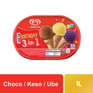 Selecta Ice Cream 3in1 Choco-Keso-Ube 1L
