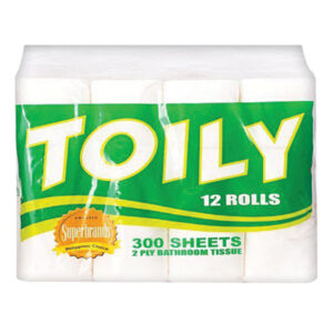 Toily Bathroom Tissue 2 Ply 300 Sheets 12 Rolls