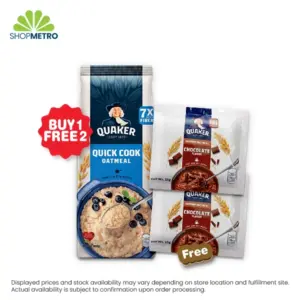 Buy 1 Quaker Quick Cooking Oats  800g Free 2 pcs Quaker Flavored Instant Oatmeal Chocolate 33g