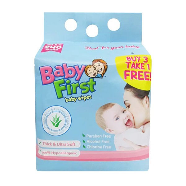 Baby First Baby Wipes Buy 3 Take 1 Free – 240 Wipes