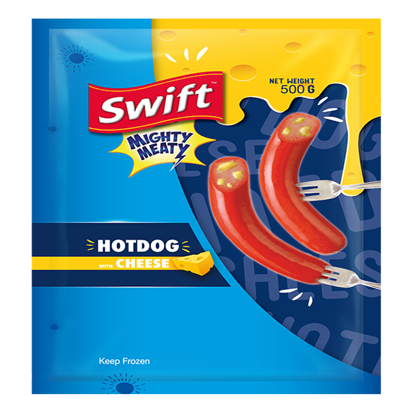 Swift Migthy Meaty Hotdog With Cheese 500G