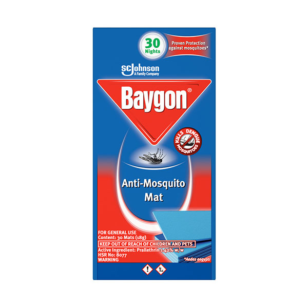 Baygon Mat Anti-Dengue Mosquito Refill 30 Matts 18g