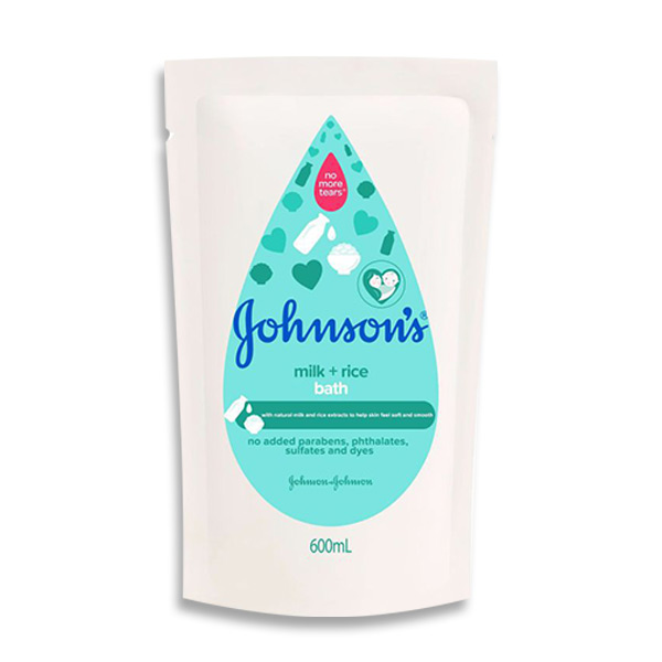 Johnson's Baby Bath Milk+Rice Refill 600ml