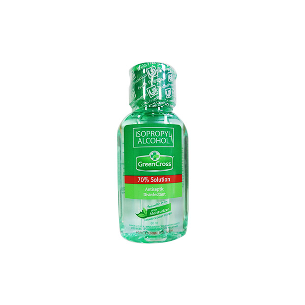 Green Cross Isopropyl Alcohol Hypoallergenic With Moisturizer 70% Solution 60mL