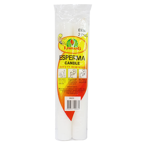 Liwanag Esperma Candle No.20 White 2s x 50