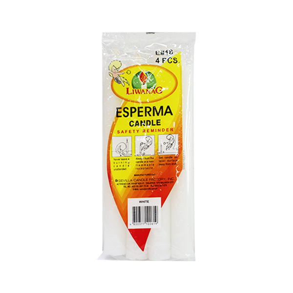 Liwanag Esperma Candle No. 18 White 4s x 50