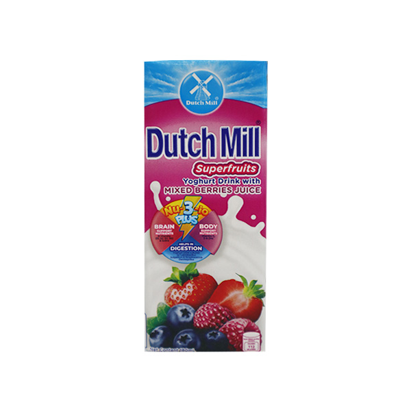 Dutch Mill Superfruits Yoghurt Drink With Mixed Berries Juice 180ml