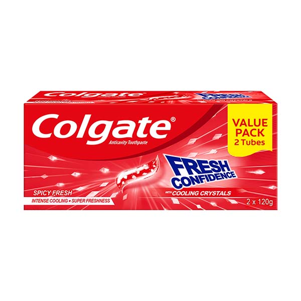 Colgate CFC+CC Spicy Fresh Toothpaste 120g Twin Pack Value Pack