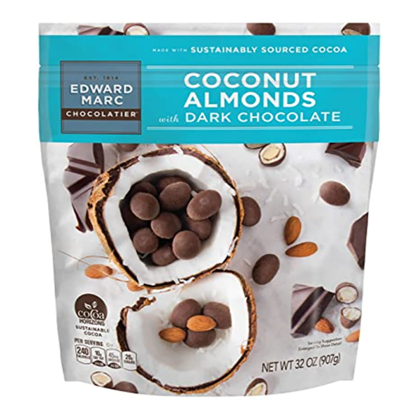 Edward Marc Dark Chocolate Coconut Almonds 32oz