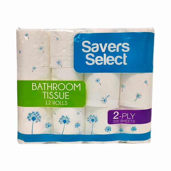 Savers Select Bathroom Tissue 2Ply 300 Sheet 12Rolls