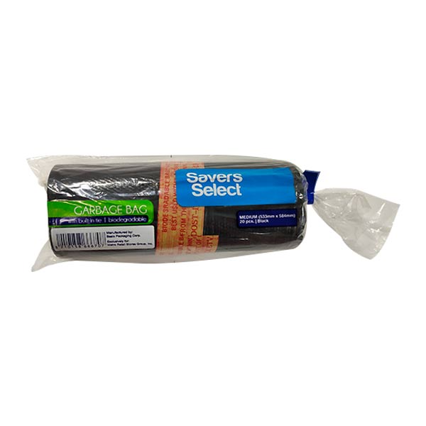 Savers Select Trash Bag Black Medium 20pcs