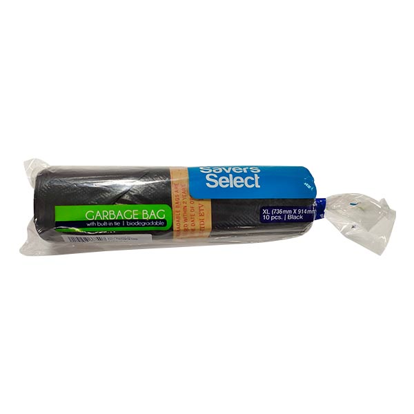 Savers Select Trash Bag Black Xl 10Pcs