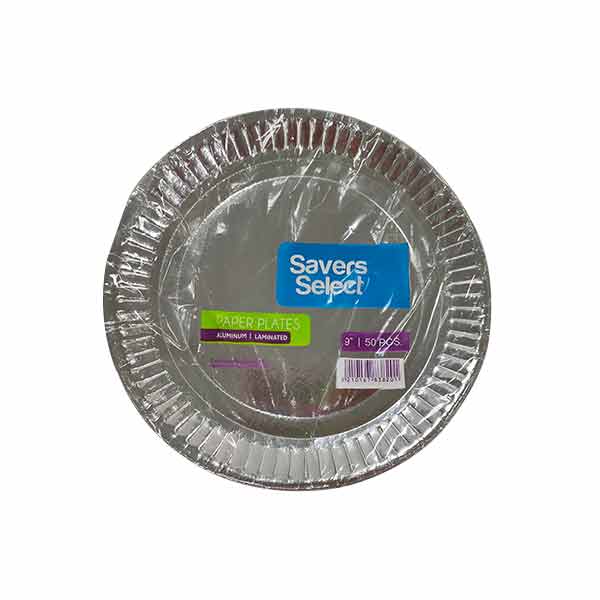 Savers Select 9" Aluminum Paper Plate Laminated 50pcs