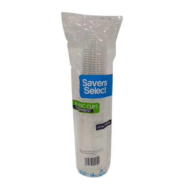 Savers Select Transparent Plastic Cups 12oz 80x50s