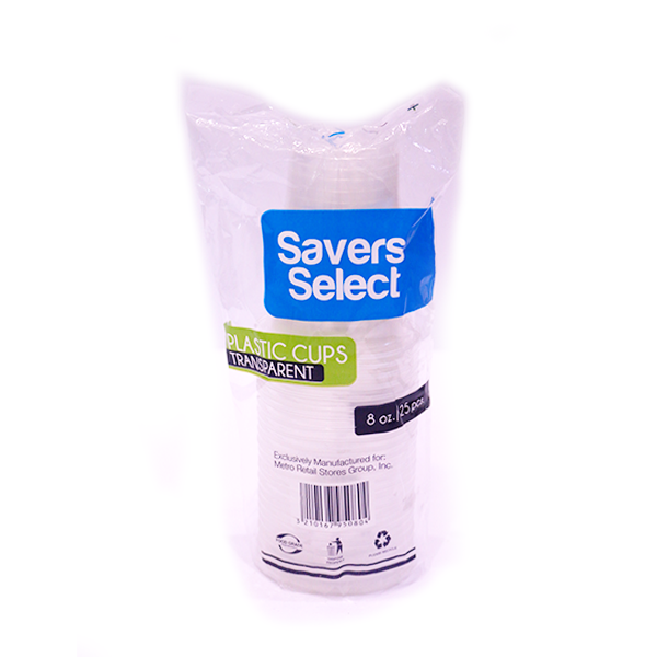 Savers Select Transparent Plastic Cups 8oz 80x25s