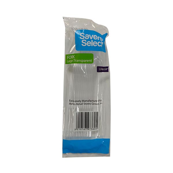 Savers Select Fork Large Transparent 100/12's