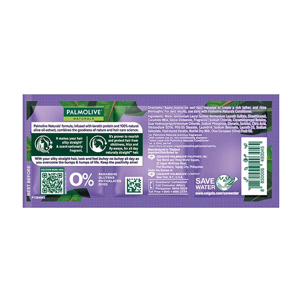 Alternative view of Palmolive Naturals Silky Straight Olive Oil & Keratin Shampoo and Conditioner 15ml
