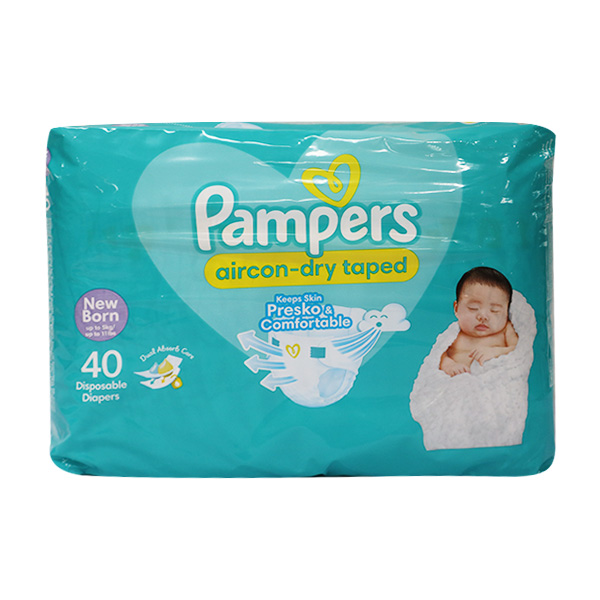 Pampers Aircon Dry Taped Disposable Baby Diapers New Born 40's