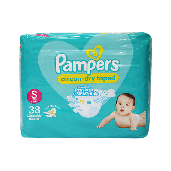 Pampers Aircon Dry Taped Disposable Baby Diapers Small 38's