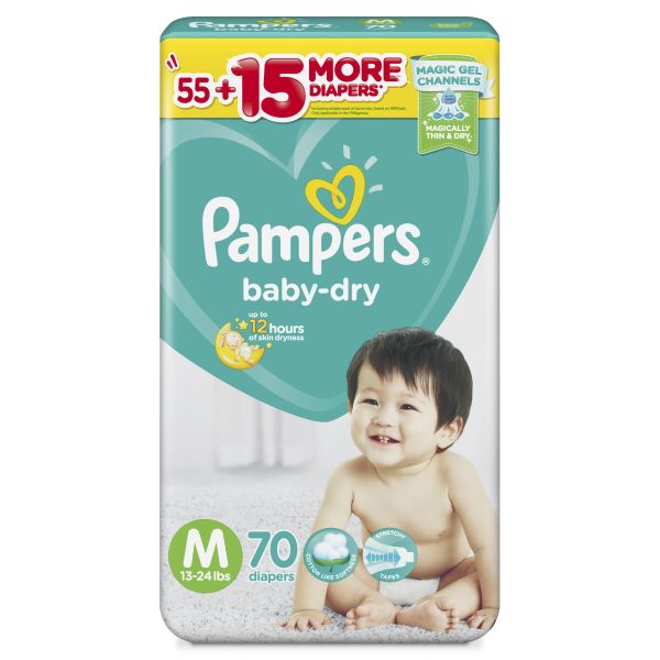 Pampers Baby-Dry Super Jumbo Medium 65 + 5Pcs