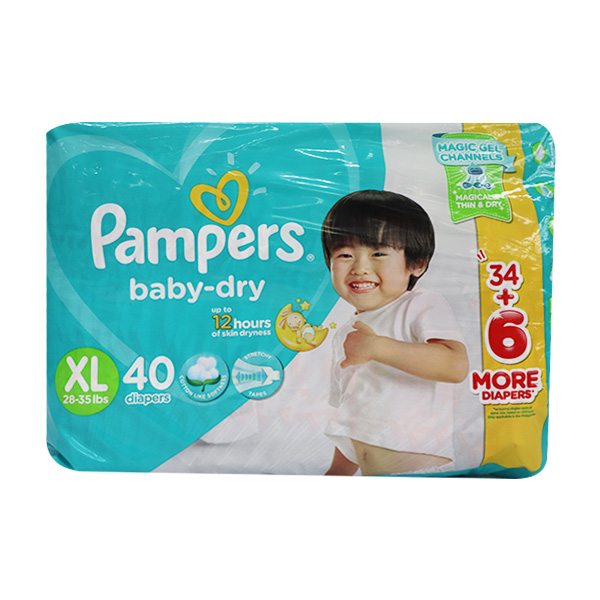 Pampers Baby Dry Disposable Diapers XL 40's