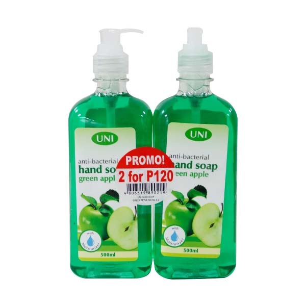 UNI Hand Wash Green Apple 12/500mlx2 UNI Hand Wash Green Apple 12/500mlx2
