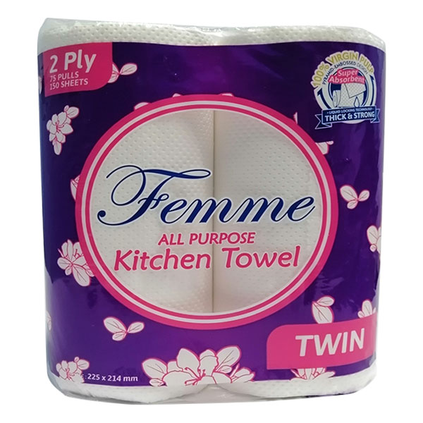 Femme Kitchen Towel Twin 2Ply 75 Pulls