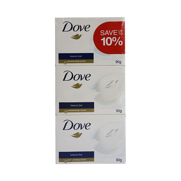 Dove Beauty Bar with 1/4 Moisturising Cream 3 x 90g