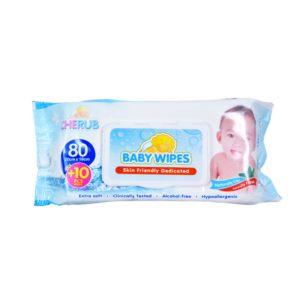 Cherub Baby Wipes 80sheets + 10sheets