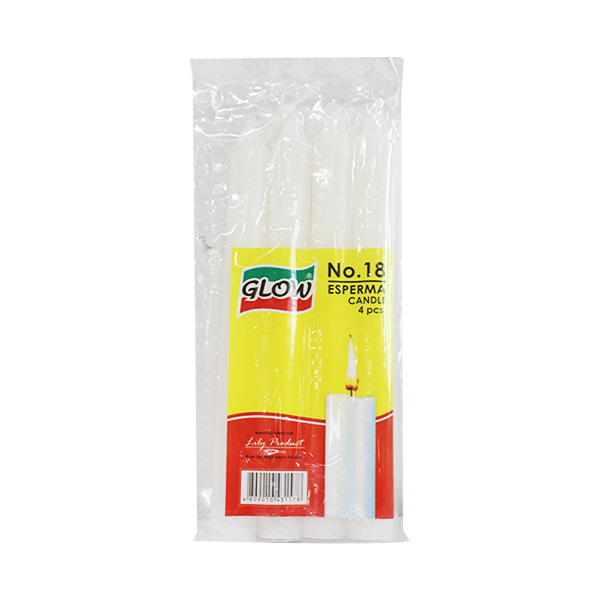 Glow White Candle # 18 4s