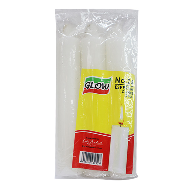 Glow White Candle #24 3s