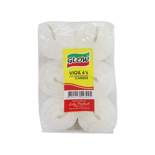 Glow Vigil Candle White 6s