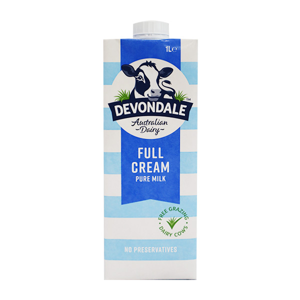 Devondale Australian Dairy Full Cream Pure Milk 1L