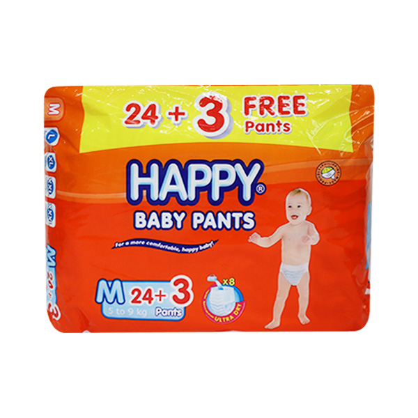 Happy Baby Pants Disposable Baby Diapers Medium 24's + 3 Pants