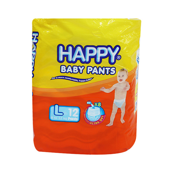 Happy Baby Pants Disposable Baby Diapers Large 12's