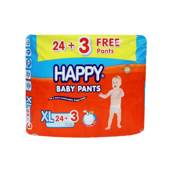 Happy Baby Pants Disposable Baby Diapers XL 24's + 3pcs