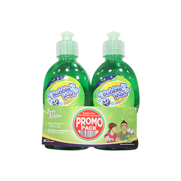 Bubble Man Dishwashing Liquid Kalamansi 270ml × 10pks