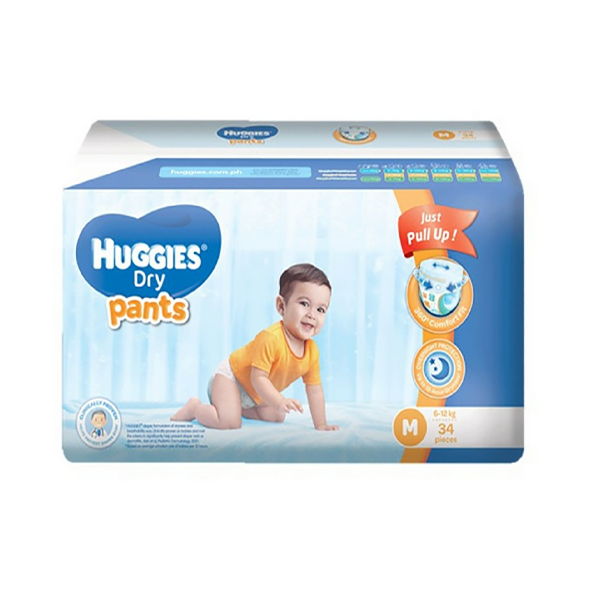 Huggies Dry Pants Medium Economy 34Pcs