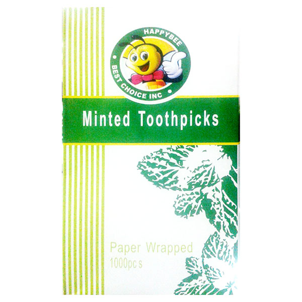 Happy Bee Minted Toothpicks Paper Wrapped 1000Pcs
