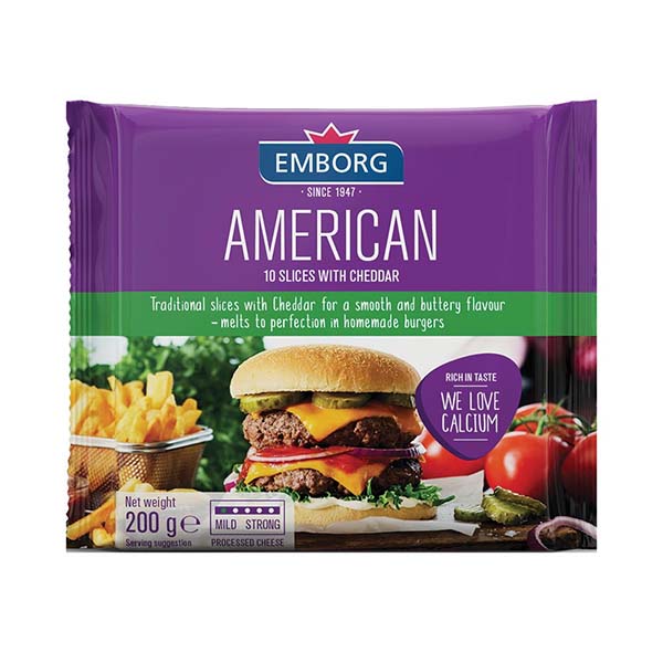 Emborg American Cheddar Sliced 200g
