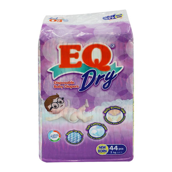 EQ Dry With Bubble Top Sheet Disposable Baby Diapers For New Born 44's