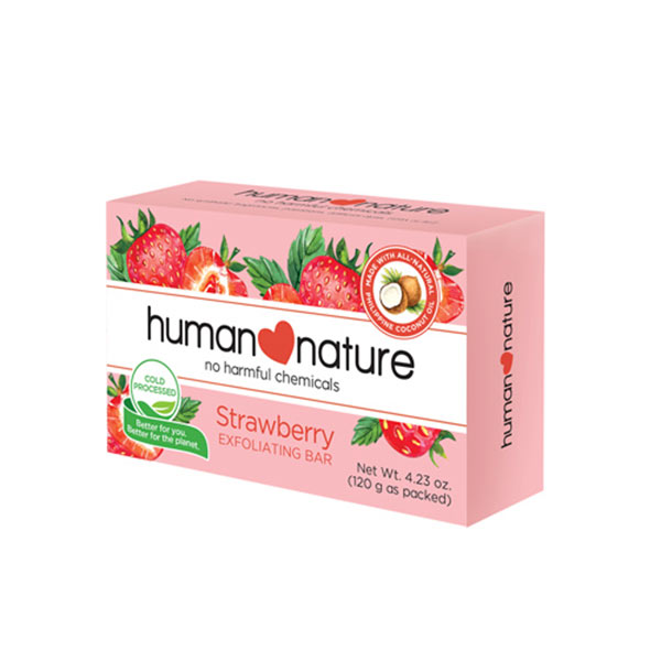 Human Nature Strawberry Exfoliating Bar Soap 120g