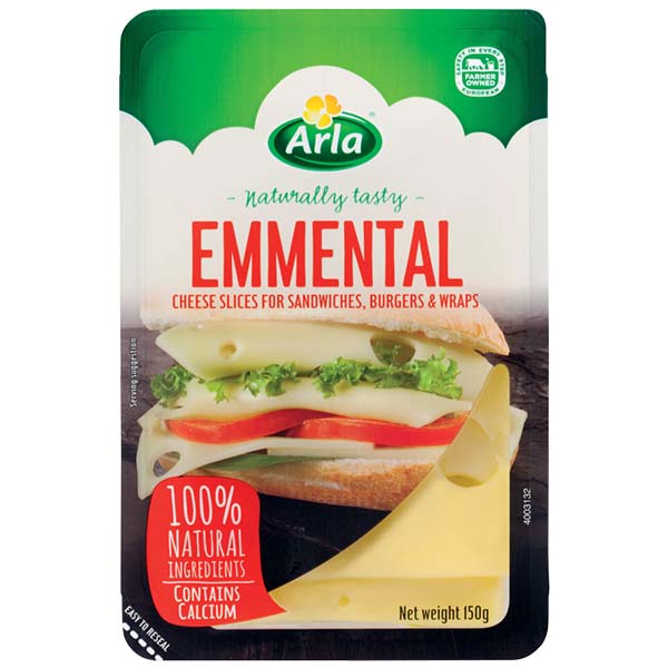 Arla Natural Emmental Slices 150g