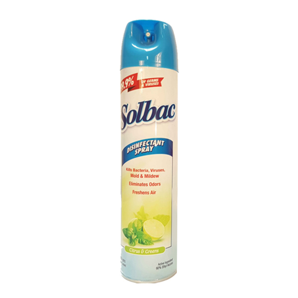 Solbac Disinfectant Spray Citrus & Greens 400g