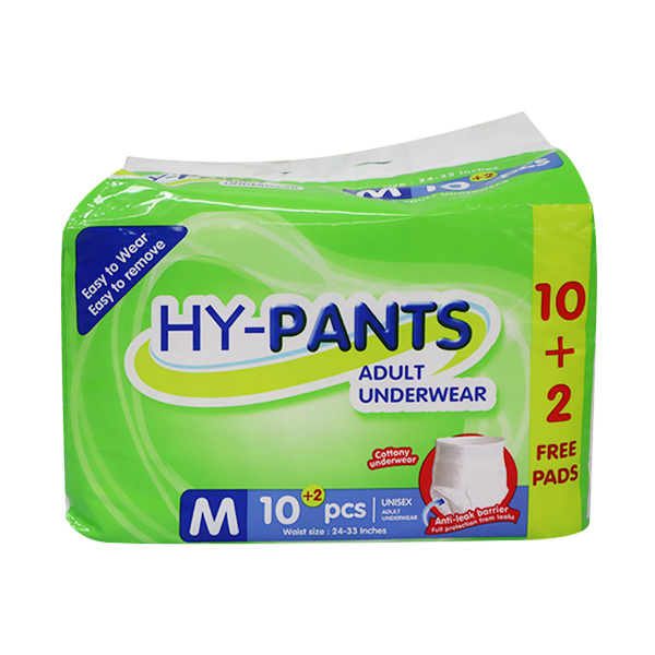 Hy-Pants Adult Underwear Diaper Medium 10's + 2 pcs