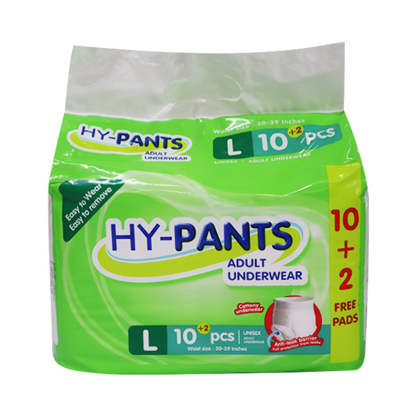 Hy-Pants Adult Underwear Diaper Large 10's + 2pcs